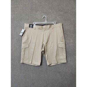 Murano Alex Slim Fit Cargo Shorts Mens 38 Beige Cuffed Stretch NEW